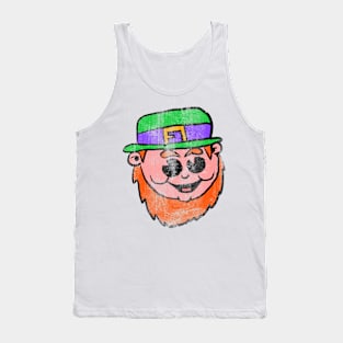 Faded Leprechaun Face 4 Tank Top